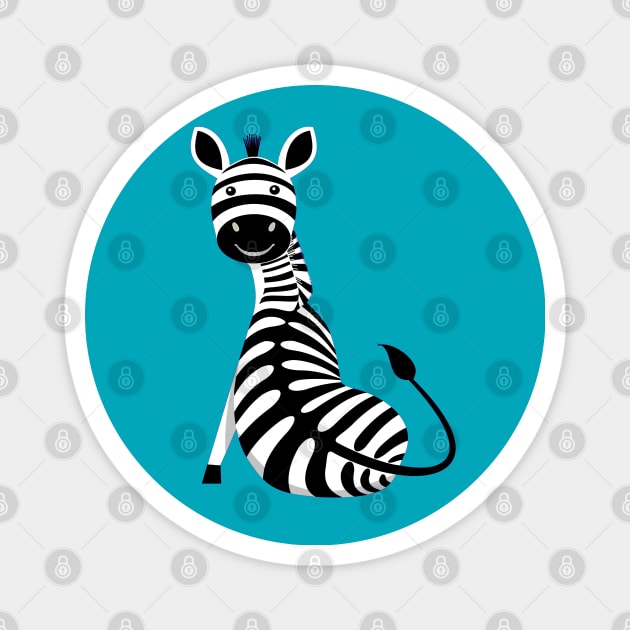 SITTING ZEBRA #4 Magnet by JeanGregoryEvans1